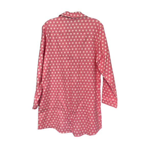 New Directions Intimates Pink & White Polka Dot Long Sleeve Button-Up Pajama Sle - Picture 9 of 13